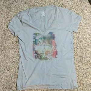 Grey North Face graphic tee women's medium